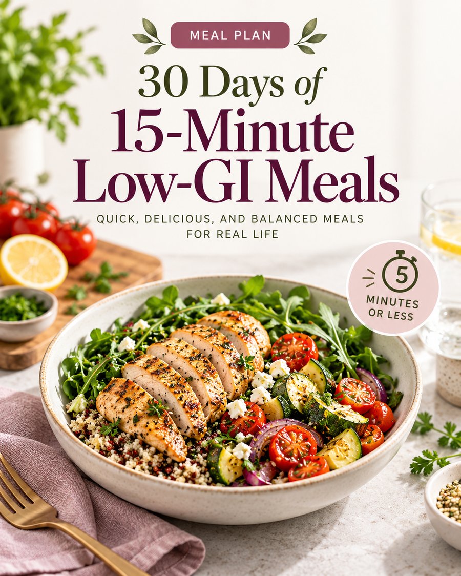 30 Days of 15-Minute Low-GI Meals cover
